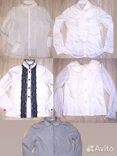 Блузы школьные пакетом на девочку 134/146