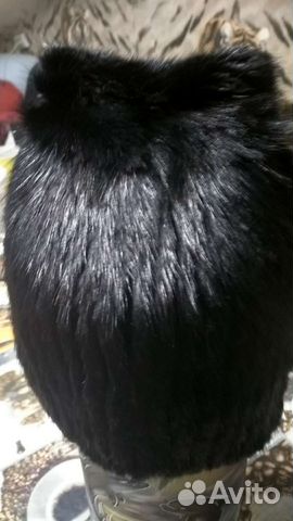 Шапка норковая на вязаной основе
