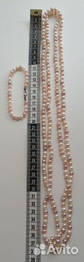 Китайский речной жемчуг, бусы и браслет