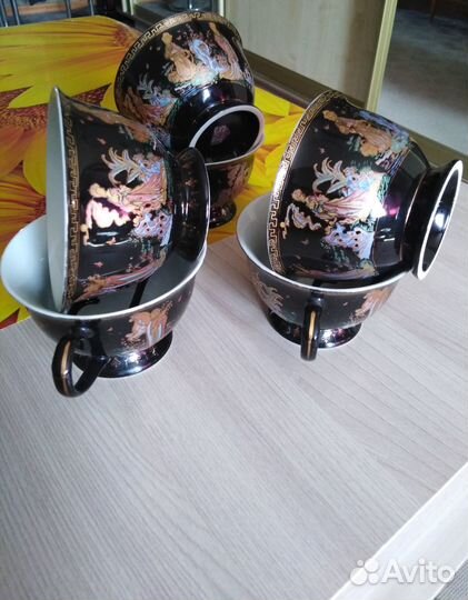 Чашки фарфор кобальт новые набор