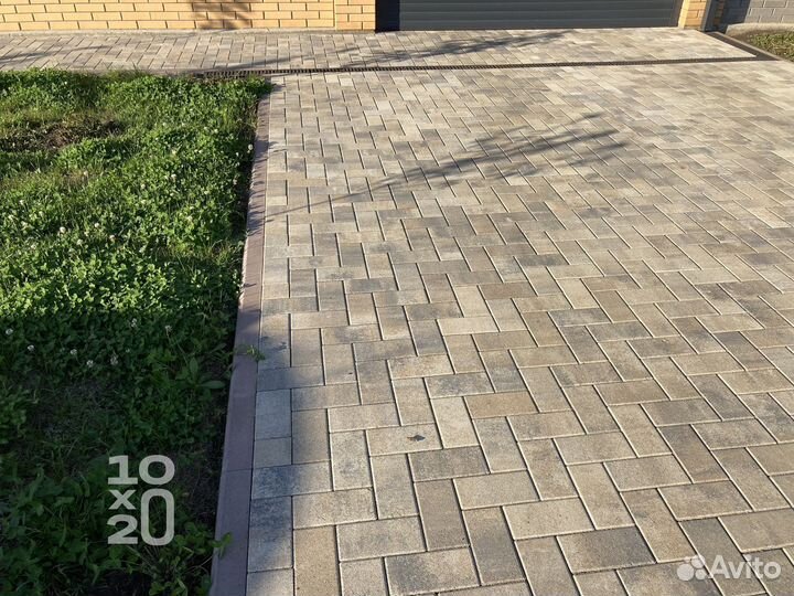 Тротуарная плитка, брусчатка, бордюры под ключ