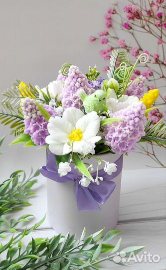 Цветочные композиции из мыла ручной работы