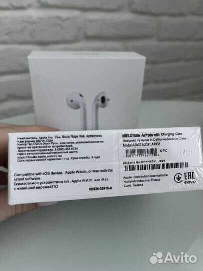 Беспроводные наушники apple airpods 2