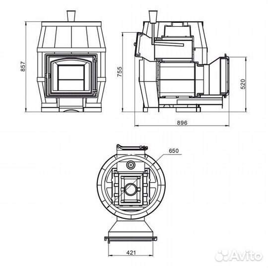 Чугун печь для бани везувий Легенда Русский Пар 18