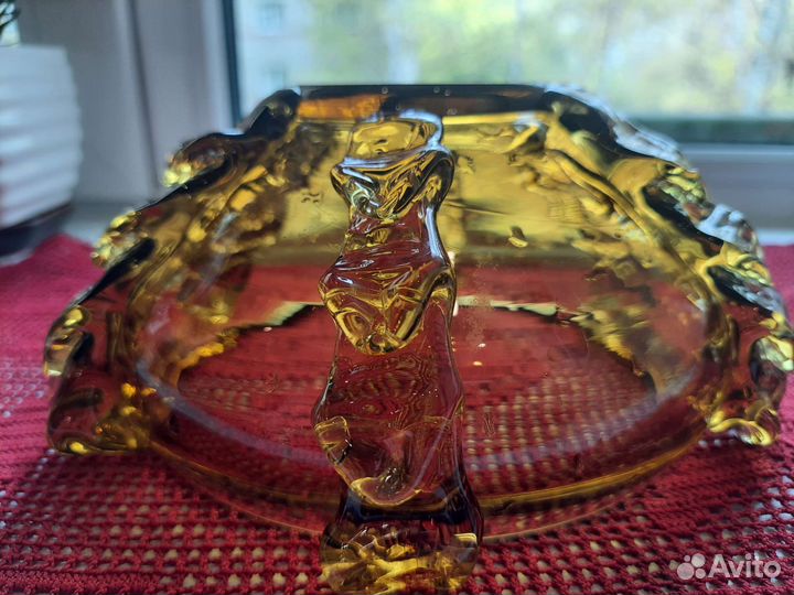 Ваза цветное стекло СССР конфетница