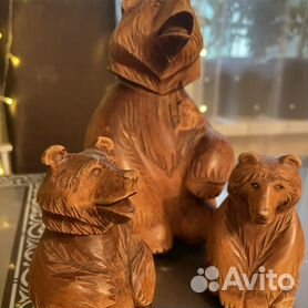 Скульптуры животных из дерева