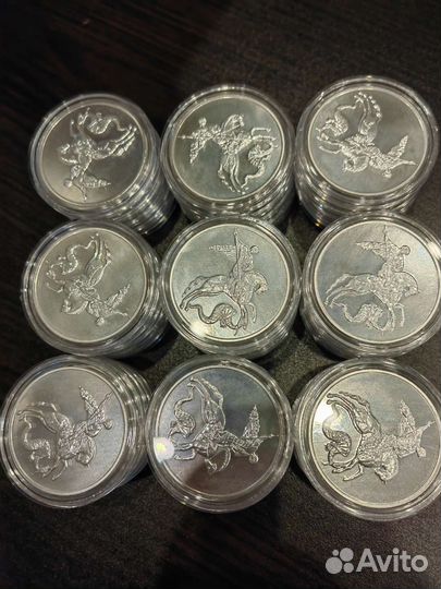 Серебро 3 рубля Победоносец 31,1 грамма