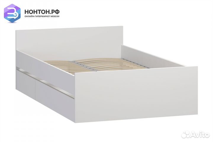 Кровать односпальная Орион белая с ящиками