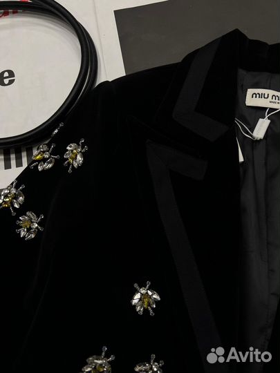 Пиджак miu miu бархатный