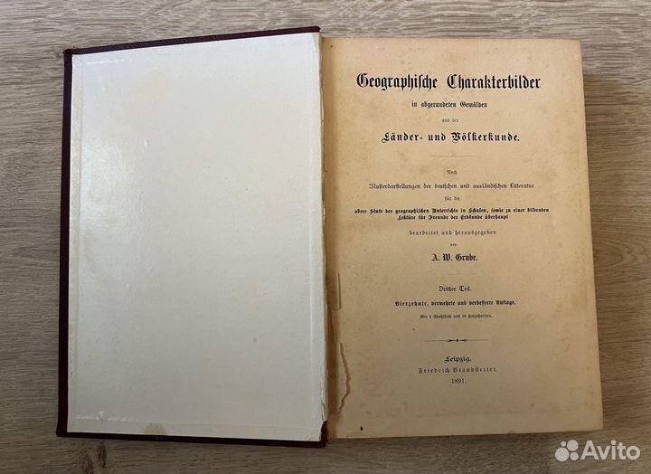 Антикварная книга на немецком языке. 1891 год