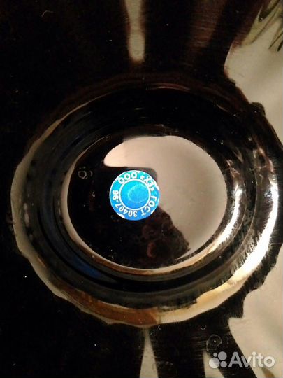 Ваза-ладья, цветное стекло, черный хрусталь,конфет