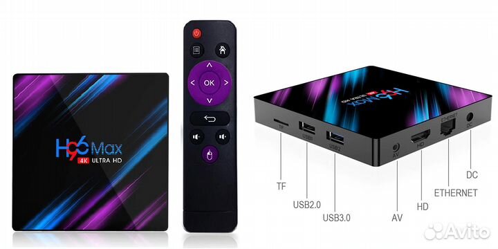Тв приставка H96 Max 2/16Gb 4/64Gb новая