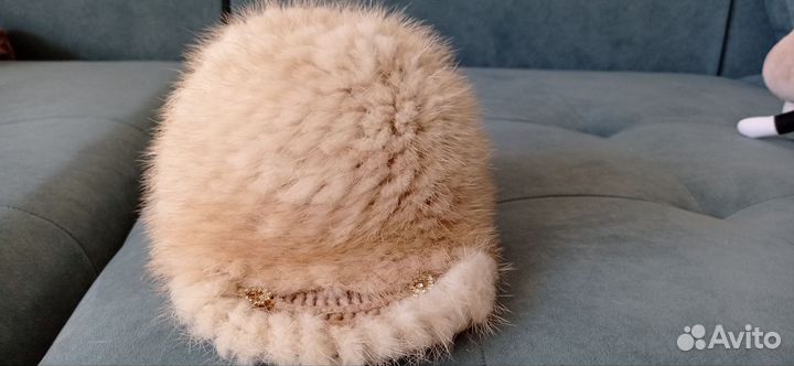 Шапка вязаная зимняя из норки