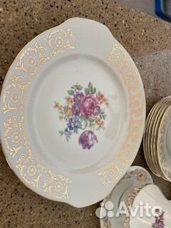 Чайный сервиз костяной фарфор Чехословакия 1960г