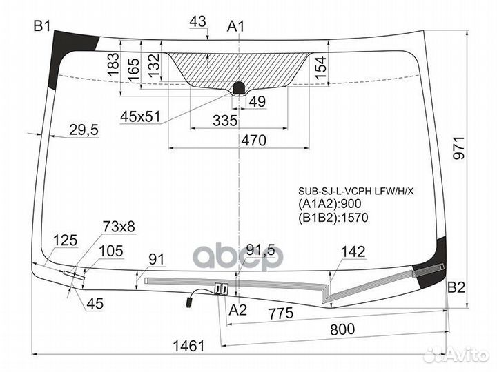 Стекло лобовое с обогревом щеток subaru foreste