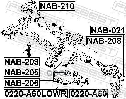 Сайлентблок заднего дифференциала NAB210 Febest