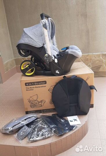 Коляска автокресло 4в1 Foo-Foo (серый)