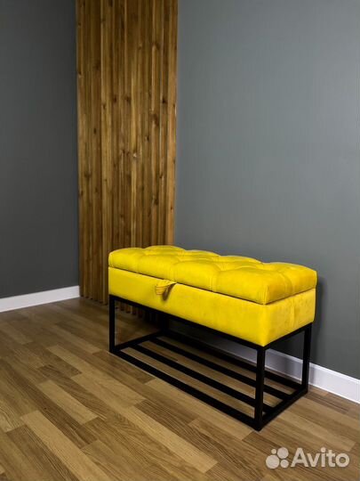 Банкетка обувница лофт с полками