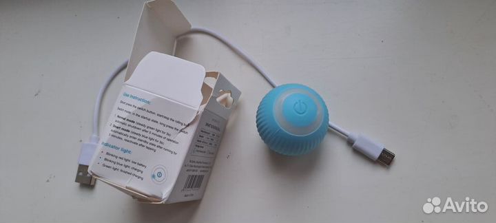 Интерактивный умный мяч для кошек и собак USB