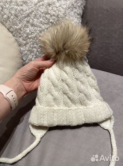 Новая детская шапка с помпоном