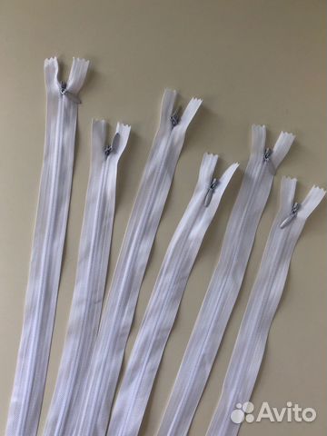 Молния потайная белая 50 см 200 шт