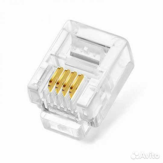 Коннектор RJ-11 UTP 6P-4C (100 шт.)