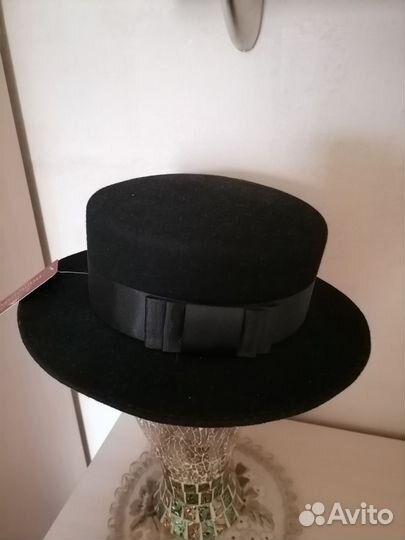 Шляпа фетровая женская (канотье)