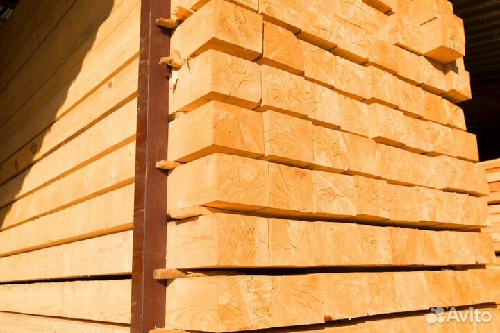 Брус из лиственницы, строганный, натуральный