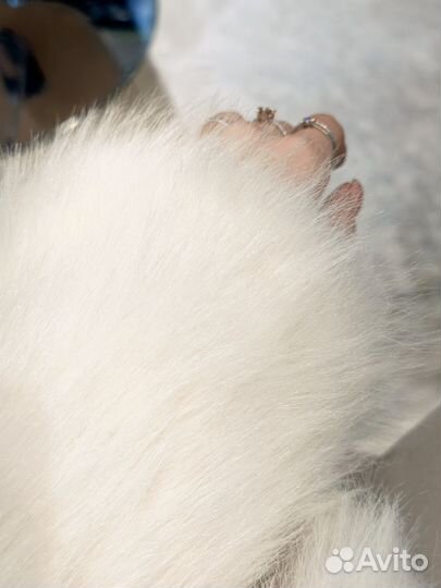 Шуба из искусственного меха zara белая