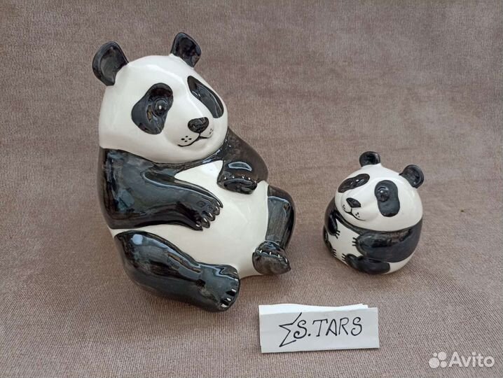 Панда и Детёныш Фарфоровые фигурки Новые