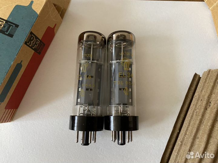 Лампа RFT EL34 низкий и высокий цоколь 60х годов