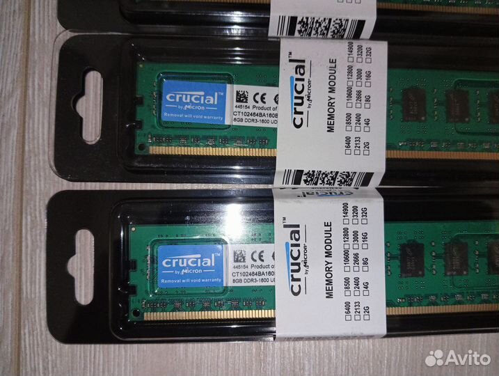 Оперативная память ddr3 8gb 16gb 32gb (crucial)