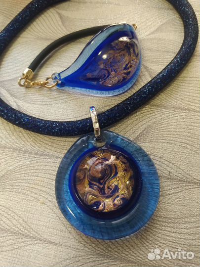 Колье, кольцо, браслет Муранское стекло