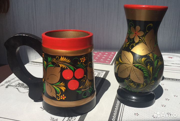 Кружка и Вазочка. Хохлома