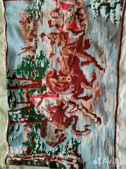 Картина на ткани вышитая. Винтаж