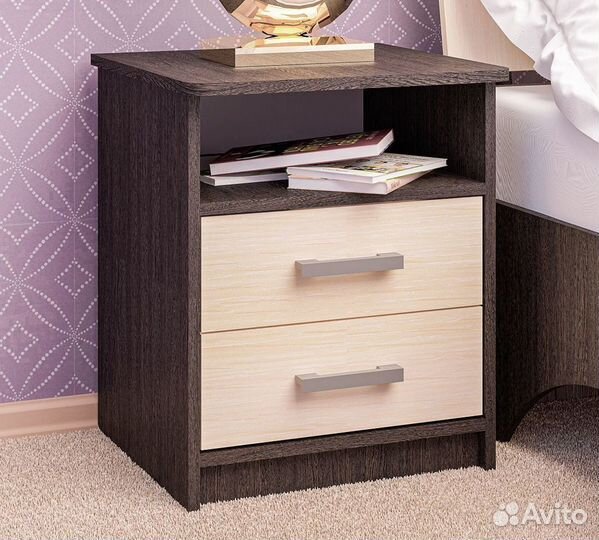 Тумба прикроватная тп-2 с ящиками и нишей