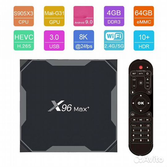 Смарт приставка X96 max+ plus 2/16, 4/64gb