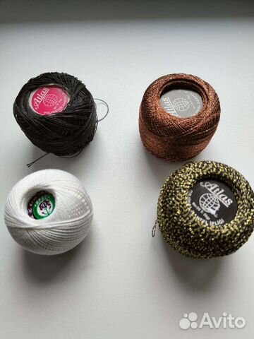 Нитки металлизированные и нитки Ирис-белые,черные