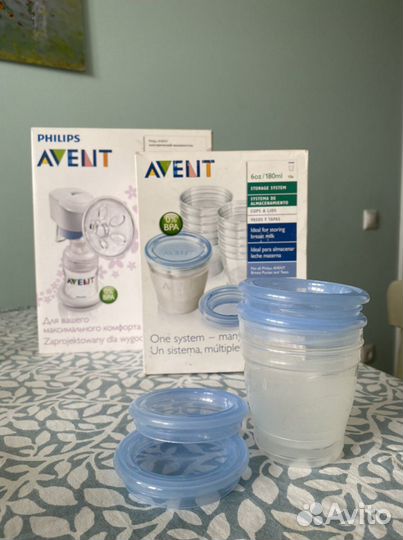 Молокоотсос электр. Philips Avent+стаканчики