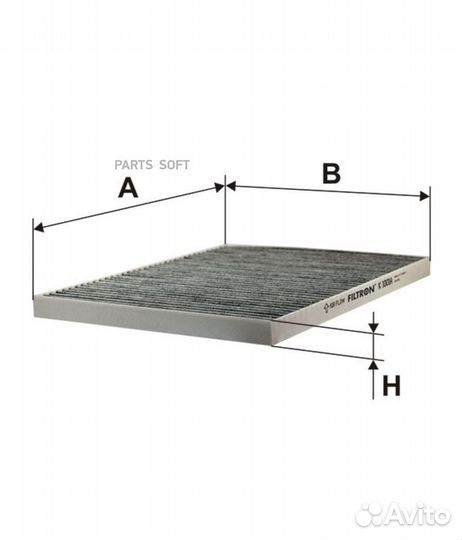Filtron K1001A K 1001A фильтр салона угольный 290x