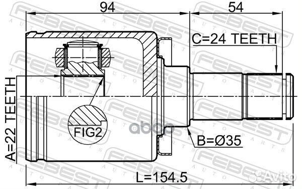 ШРУС внутренний левый 22X35X24 4211-P3M Febest