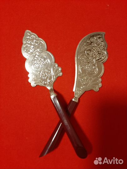 Набор для торта, ложки, вилки мельх СССР Европа