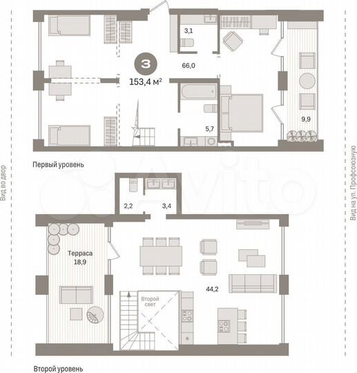 Квартира-студия, 153,4 м², 5/7 эт.