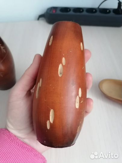 Вазы и башмак из дерева СССР