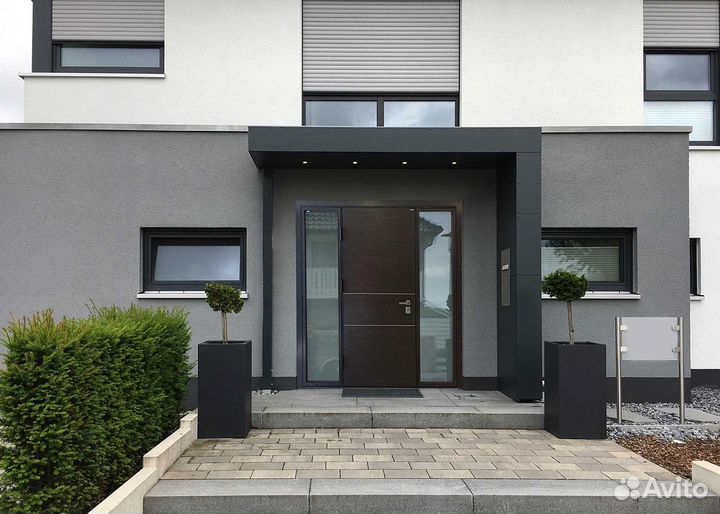 Дверь входная алюминиевая (с фрамугами)