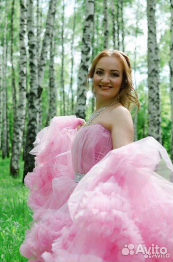 Платье облако женское розовое