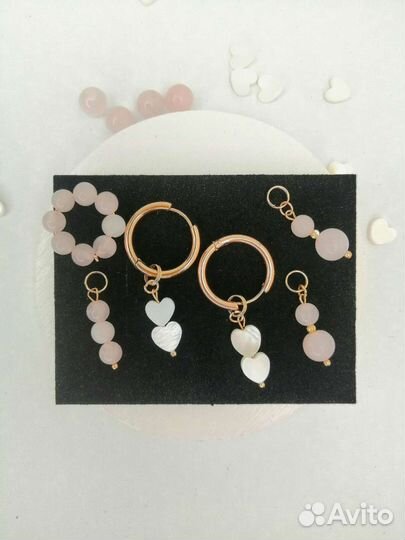 Серьги трансформеры, серьги Конго/серьги из Кварца