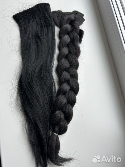 Волосы на заколках трессы