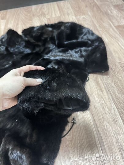 Шуба норковая 42 с капюшоном