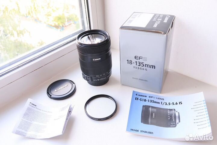 Объектив Canon EF-S 18-135 IS (хор сост) +фильтр
